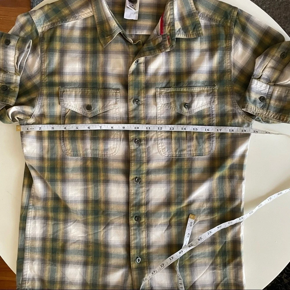 The North Face Flannel Button Down Shirt Green Men’s Size Small